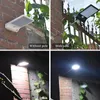 LED Solar vägglampor 2000mAH dubbelfärgstemperatur dimbar 48leds Utomhus Garden Street Yard Vattentät Ljus med Pole