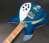Darmowa Wysyłka 330 360 12 Strings Blue Semi Hollow Body Guitar Electric Gloge Gloss Lakier Rosewood Fingerboard, Vintage tunery, podwójne gniazda wejściowe