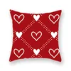 25 Dia dos Namorados Estilo Amor Red Pillowcase 45 * 45 centímetros pele de pêssego geométrico vermelho Figura Almofada Home Hotel Decoração XD23183