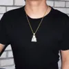 Pendentif de sac d'argent en Dollar américain avec chaîne de Tennis, couleur or et argent, Zircon cubique, collier Hip hop pour hommes, bijoux pour cadeau 276b