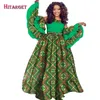 2019 autumn african dress for women private custom long sleeve floor-length women dress plus size print cotton WY2441