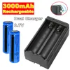 New 2x 18650 Battery 3000mAh 3.7v BRC Li-ion Rechargeable Battery for Flashlight + 18650 Dual Charger