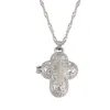 Squisita collana a catena in argento sterling 925 Gioielli con diamanti Ciondolo con scatola magnetica Croce devota Regalo di anniversario Accessori di moda195y