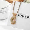 Name Necklace Men Hip-Hop Drip Bubble Intial 26 English Letters Pendant Silver Gold Gift Jewelry Cuban Rope Chain