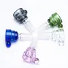 Clear Glass Bowl with Hand Glass Bong 14mm 18mm Male Joint Connection Water Pipe Oil Rig Dry Herb Holder Handmade