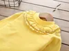 Kids Designer Clothes Lace Girls T Shirts Candy Color Girl Shirts Long Sleeve Children Tops Boutique Kids Clothing 4 Colors DHW3380