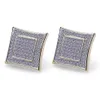 Groothandel-luxe zirconia oorbellen voor Merk ontwerp mode hiphop sieraden volledige diamant CZ oor studs feestaccessoires