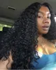 Sıcak kadın yeni stil yumuşak Afro uzun kinky Kıvırcık Peruk Simülasyon İnsan Saç stokta siyah kıvırcık tam peruk
