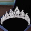 colourful Headpieces Crystals Baroque Wedding Crowns Silver Beaded Bridal Tiaras Rhinestone Head Pieces Hair Accessories Pageant C212M