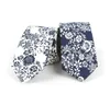 Мужские узкие галстуки, хлопковый галстук с цветочным принтом, свадьба, дружка, вечеринка GB1663