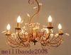 American Pastoral golden iron petal flower pendant light lamp bedroom dining room handing lighting MYY