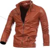 Veste en cuir pour hommes, vêtements en cuir avec fermeture éclair, manteau ample décontracté en cuir Pu avec 3 couleurs, taille asiatique M-3XL