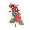 Decorazioni natalizie 10 pezzi fai da te frutti rossi talee di corde bacche artificiali orecchio pigna ornamenti per la casa festival decorazioni per l'albero forniture per feste1