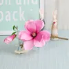 5 pçs / lote simulação ramo de orquídea mini magnólia guirlanda de flores de seda decoração de casamento fazenda decoração de casa jardim flor falsa