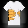 2019 Lato Brand New Męskie 3D Big Hand Krótki Rękaw Bawełniany T Shirt Oddychający O Neck Moda Topy Tee Funny Tshirt Tanie Z