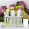 5ml Glass Roll On Bottle Frosted Clear Essential Oil Roller Container With Steel Metal Roller Ball For Fragrance Perfume Liquid