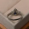 Romantic and lovely natural sapphire born in standard Sterling Silver Bridal Princess Wedding Engagement Ring Size 6-10226k