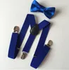 Children PU leather suspender boys girls elastic suspender+Bows tie 2pcs sets 2019 new Fashion Kids gentleman Belt accessories Y2595