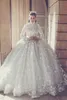 Dit Mhamad arabe dubaï 2020 robes de mariée Robes robe de bal à manches longues col haut Vintage dentelle perlée robes de mariée robe de mariage