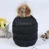 Heta nya barn vuxna tjock varm vinter hatt för kvinnor mjuk stretch kabel stickad pom pom poms beanies hattar kvinnors skullies mössor flicka skidlock