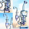 Unquine hookah Shape Lavender purple Water Bongs Special Dab Rigs Glass Water Pipes Smoking Hookahs with 14mm Banger In STOCK