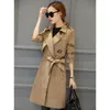 Femmes Trench manteaux manteau printemps 2022 mode mince longue femme daim automne coupe-vent vêtements d'extérieur avec ceinture