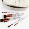 Marble Makeup Brushes Set Powder Foundation Eye Shadow Eyebrow Eyelash Lip Make Up Brush Kits Tools With Makeup Bag 15Pcs /set RRA858