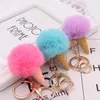 10 teile/los Mädchen Mode Schmuck Party Favors Schlüsselanhänger Schöne Eis Flauschigen Schlüssel Ring Baby Dusche Geschenk Für Frauen Taschen decor