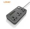 Ldnio SC3604 Smart 6 Ładowarka USB Adapter Taśmy zasilania + 6 Outletki AC Gniazdo zasilania Chronione Gniazdo USB Overload Chronić US / EU / UK Plug
