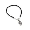 100 pezzi misti Kabbalah Hamsa mano portafortuna braccialetti corda intrecciata in pelle nera 17 -21 cm269G