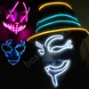 10 couleurs V pour Vendetta Masques LED masque lumineux Halloween masque fête mascarade danse masques décorés ZZA1092