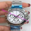 Super Version Watch 40 -мм хронограф 116500 Черный белый синий циферблат Cal.7750 Автоматическое движение сапфировые стеклянные водонепроницаемые.