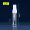 0.66OZ Fine Mist Clear Spray Butelki 20ml Refillable Pusta plastikowa butelka Podróży do olejków eterycznych, podróży, perfum