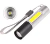 Ny zoom Justerbar COB-lampan USB Uppladdningsbar COB LED ficklampa Torch Camping Cykling 1x14500 Batteriladdare Q5 Lampfackor