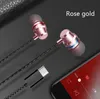 Tipo C fone Dynamic Drive HiFi USB-C auriculares In-ear Baixo metal Esporte Gaming Headset com microfone para Xiaomi Huawei LeTV