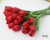 Tulipan Sztuczny Kwiat Lateks Prawny Dotyk Bukiet Ślubny Bridal Home Decor Nosegay Posy Dostosuj na sprzedaż G233