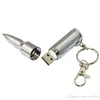 Metal Bullet Pen Drive USB Flash Drive 32GB 64GB 128GB 32 16 4 ГБ U Дисковый флэш-флэш-привод USB2 0 с ключом кольцевой памятью UK00013246