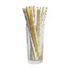 Gold foil Pin Sripte Paper Straws drink strip straws Ecofriendly Drinking Straw5348928