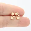 En gros 10 paires/lot beauté chat en acier inoxydable boucle d'oreille minuscule chaton boucles d'oreilles personnalisées femmes filles enfants oreille goujons cadeau d'anniversaire bijoux T157