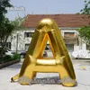 Outdoor Advertising Inflatable Balloon Customized 3m Height Pop Up Golden Letter With Blower For Entrance Decoration