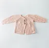 Autunno Bambino bambini Principessa maglione cardigan neonato ragazzi monopetto manica lunga Top ragazze maglia falbala tute ragazza Pagliaccetto Y2561