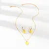 2020 Butterfly hanger kettingen en oorbellen set voor vrouwen meisjes mode roze gouden ketting elegante choker mode zoete sieraden cadeau