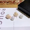 Wholesale-designer luxury cute elegant flower pearl pendant drop stud dangle chandelier earrings for woman girls