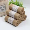 15 * 240cm Naturlig Jute Burlap Lace Chace Sashes Jute Chair Tie Bow för Rustik Bröllopsdekoration WB195