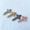 Micro Pave cyrkonia CZ krzyż złącze koraliki do bransoletki naszyjnik tworzenia biżuterii DIY Charms CT555