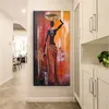 100 peint à la main figure peinture à l'huile femme africaine toile art classique grand vertical afrique fille mur décoratif photo195S3443665