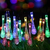 Stringa solare illumina 20 Feet 30 Goccia dell'acqua LED luci impermeabili leggiadramente solari per Giardino Patio Yard Home Parties Multi Color