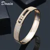 Donia jewelry luxury bangle European and American fashion exaggerated geometric pattern copper micro-inlaid zircon bracelet personalized designer gift