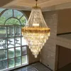 American Modern Crystal Chandelier LED K9 Crystal Chandeliers Lights Fixture Hotel Big Stair Way 프로젝트 펜던트 램프 홈 실내 조명