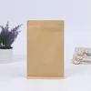 Les sacs d'emballage en papier kraft tiennent une pochette à fenêtre auto-scellante pour les aliments pour chiens de compagnie, les biscuits, les collations au sucre, les herbes sèches, les grains de café, le thé, les fruits secs, les noix, les noyaux, les graines, le riz, le stockage